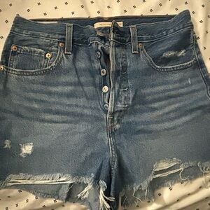 Levi's Blue Distressed Women's Shorts